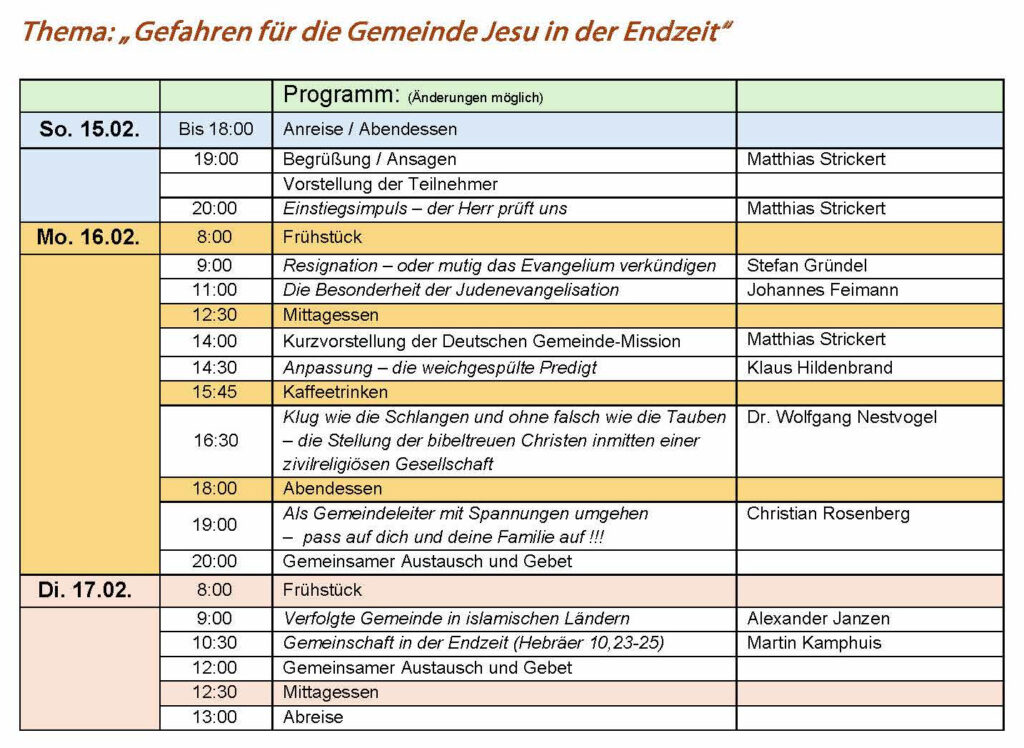 Einzelheiten über das Programm