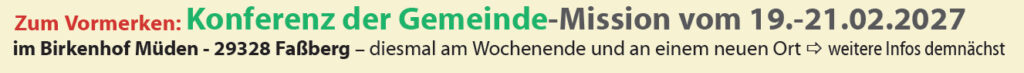 Zum Vormerken Konferenz der Gemeinde-Mission