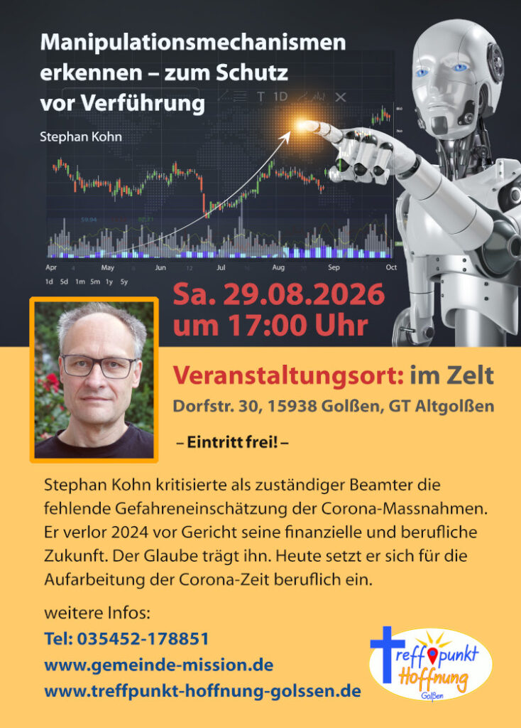 Manipulationsmechanismen erkennen – zum Schutz vor Verführung - Vortrag am 29.08.2026