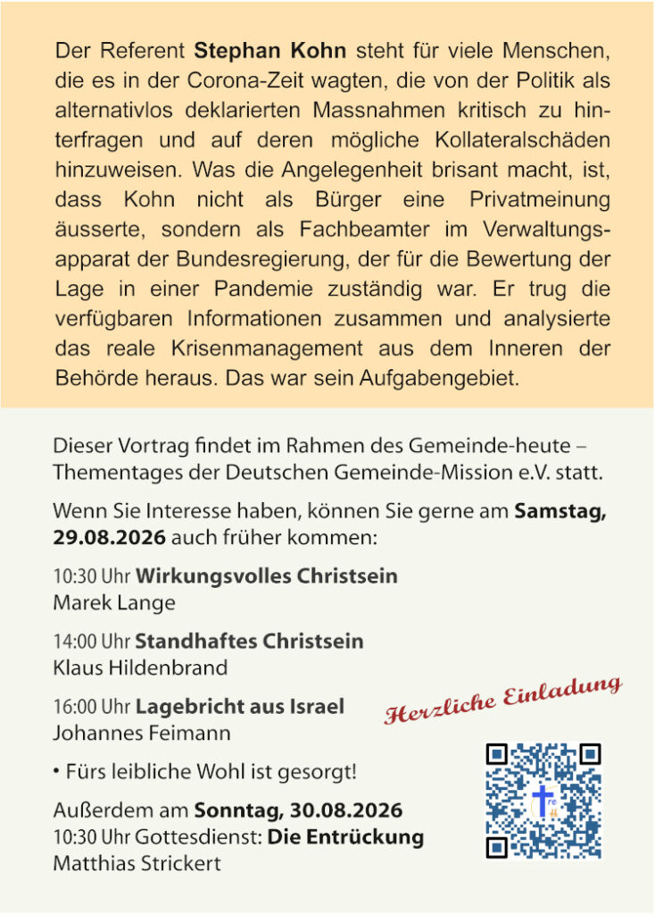 Rückseite der Einladung - Beschreibung zu Stephan Kohn